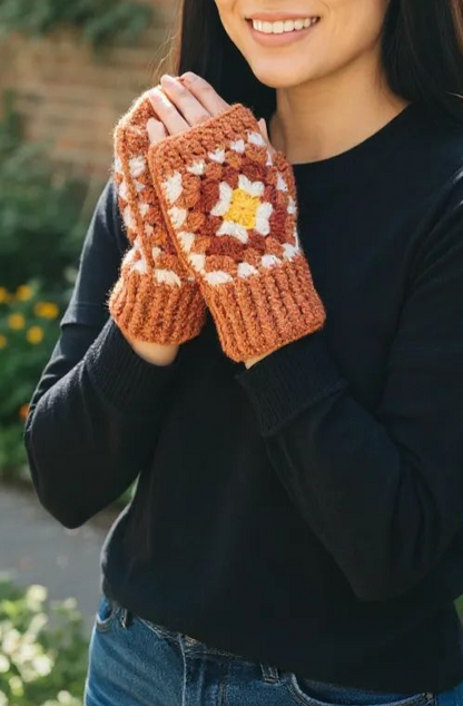 Cozy Granny Square Gloves