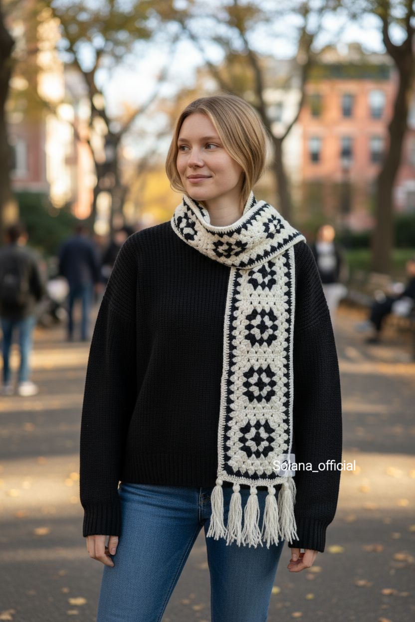 Cozy Granny Square Mufflar❄️🧣