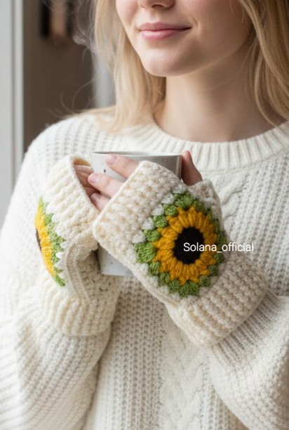 Cozy Sunflower Gloves