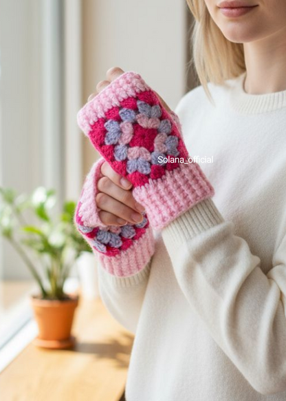 Cozy Granny Square Gloves
