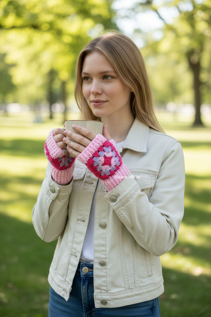 Cozy Granny Square Gloves