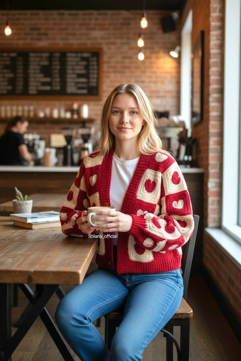 Heart Bloom Sweater ❤️🤍