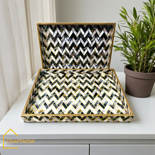 Premium Wooden Serving Tray Set of 2