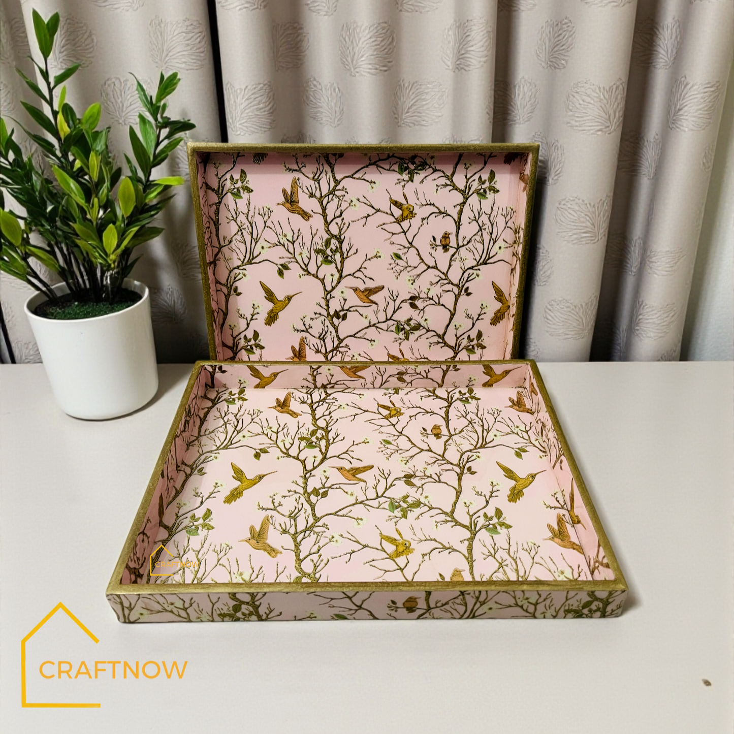 Premium Wooden Serving Tray Set of 2