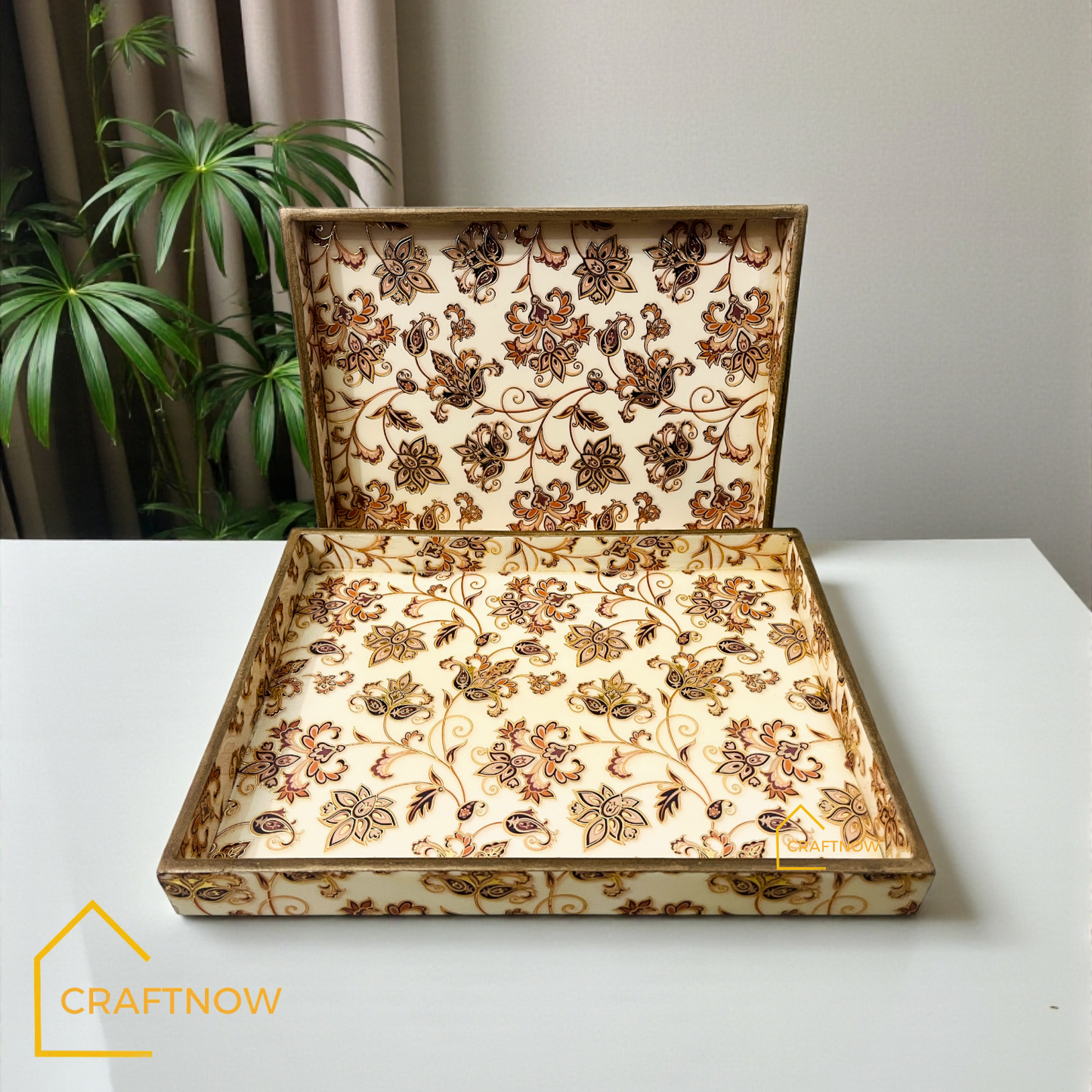 Premium Wooden Serving Tray Set of 2