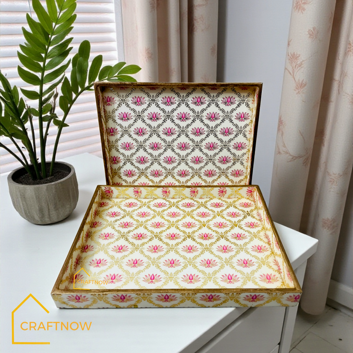 Premium Wooden Serving Tray Set of 2