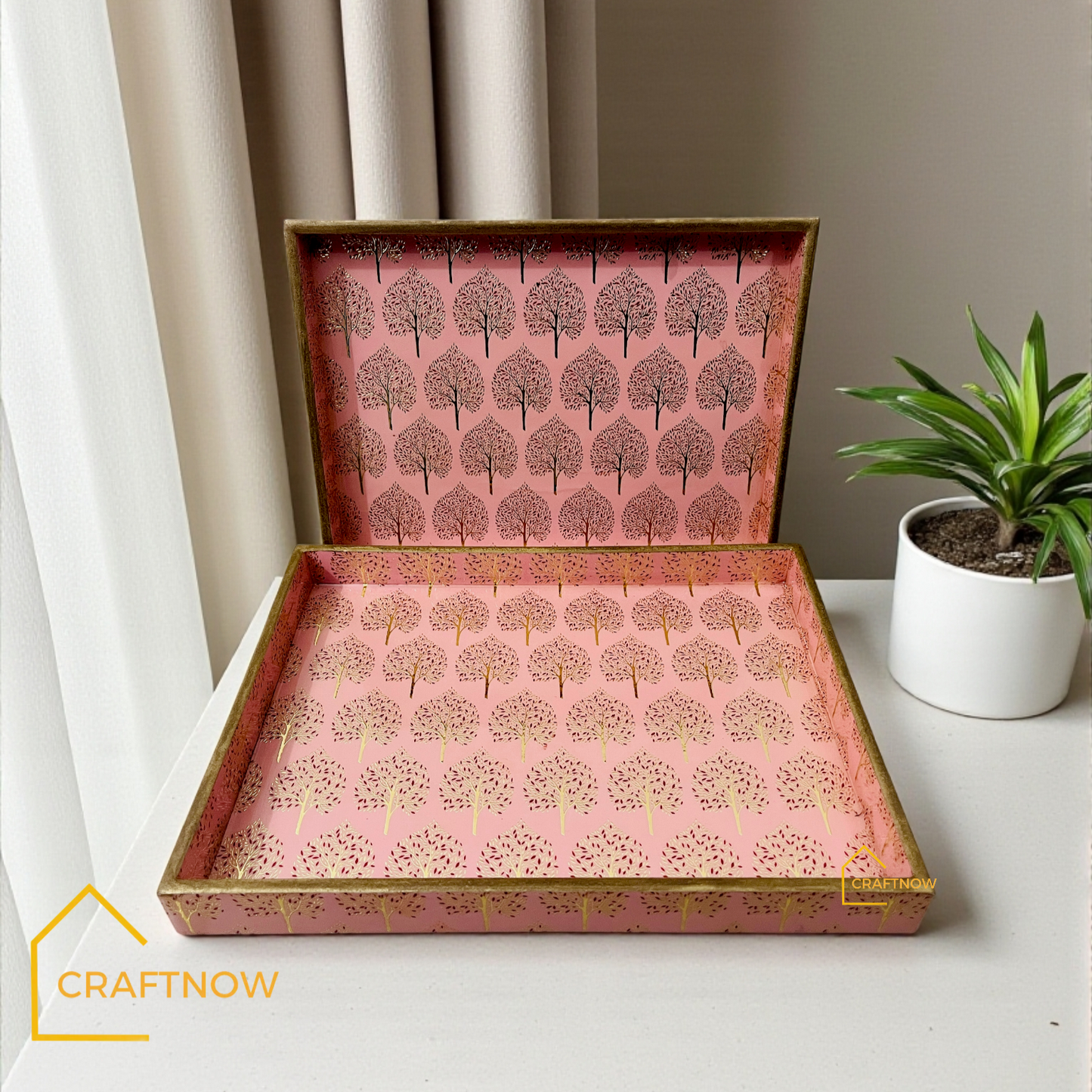 Premium Wooden Serving Tray Set of 2