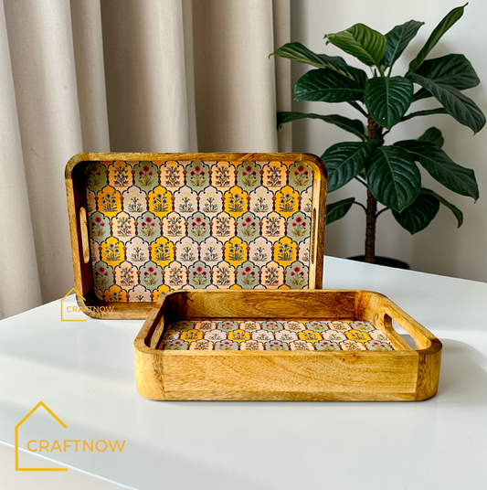 Premium Mangowood Serving Tray Set of 2