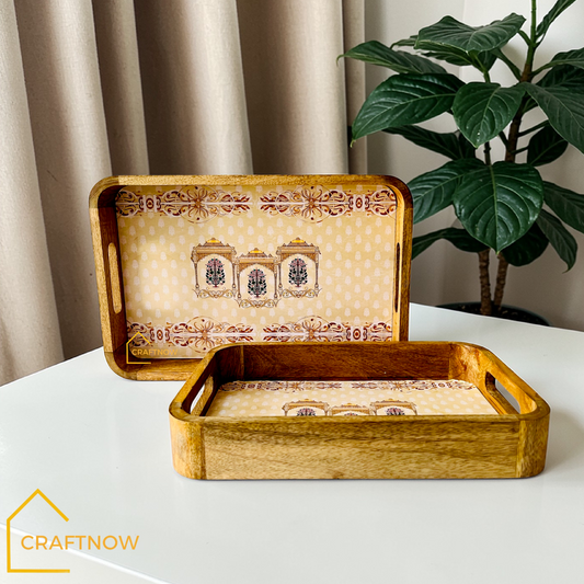 Premium Mangowood Serving Tray Set of 2