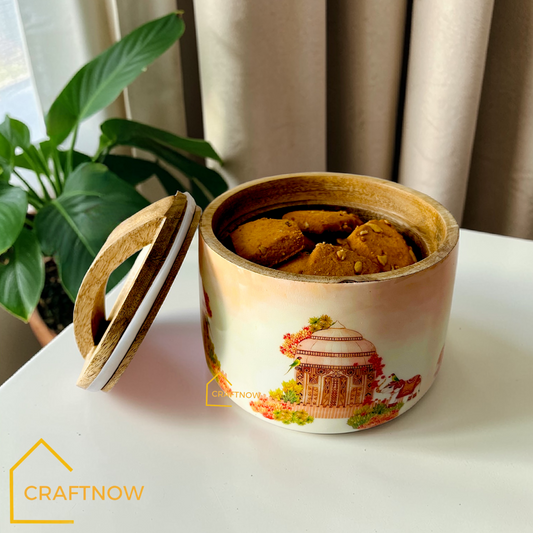 Wooden Air Tight Bowl Jar