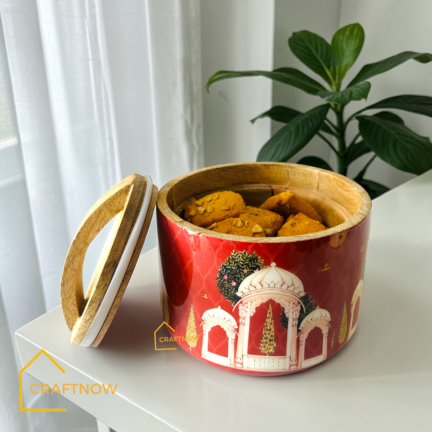 Wooden Air Tight Bowl Jar