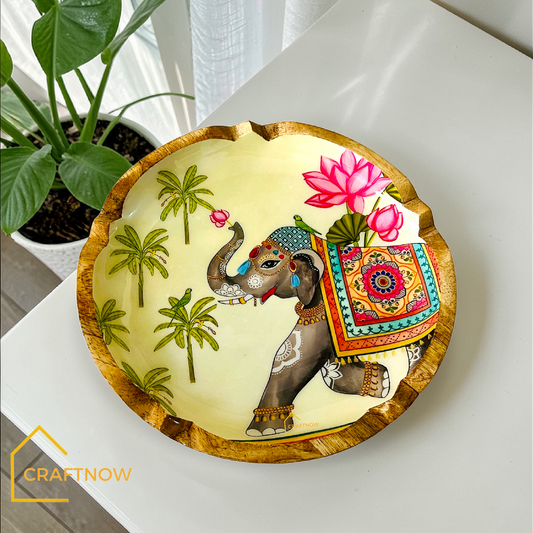 Premium Wooden Serving Lotus Edge Platter