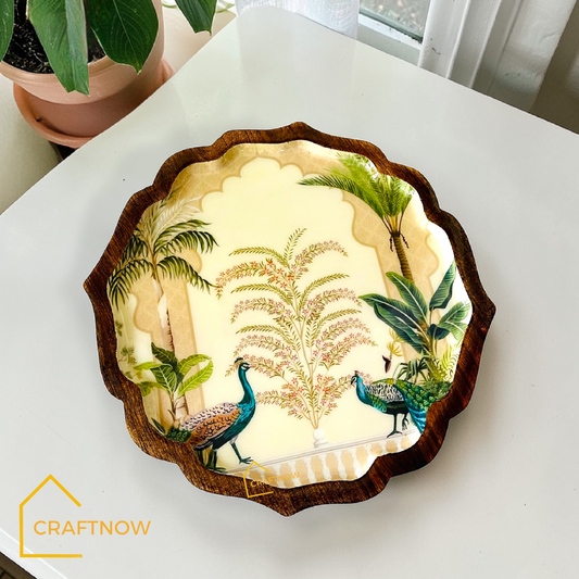 Premium Wooden Serving Lotus Edge Platter