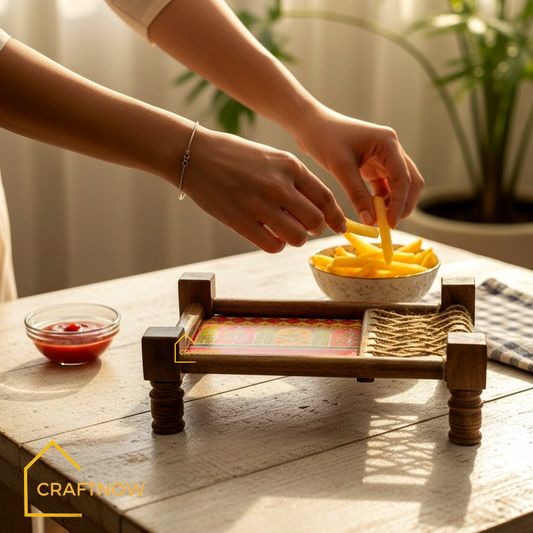 Wooden Serving Khatiya / Charpai Platter