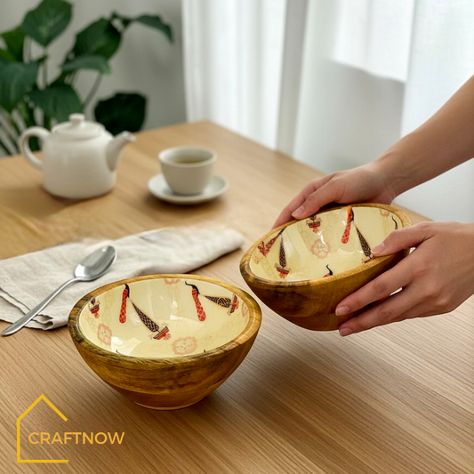 Premium Wooden Serving Bowl ( Set of 2)