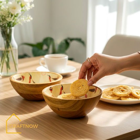 Premium Wooden Serving Bowl ( Set of 2)