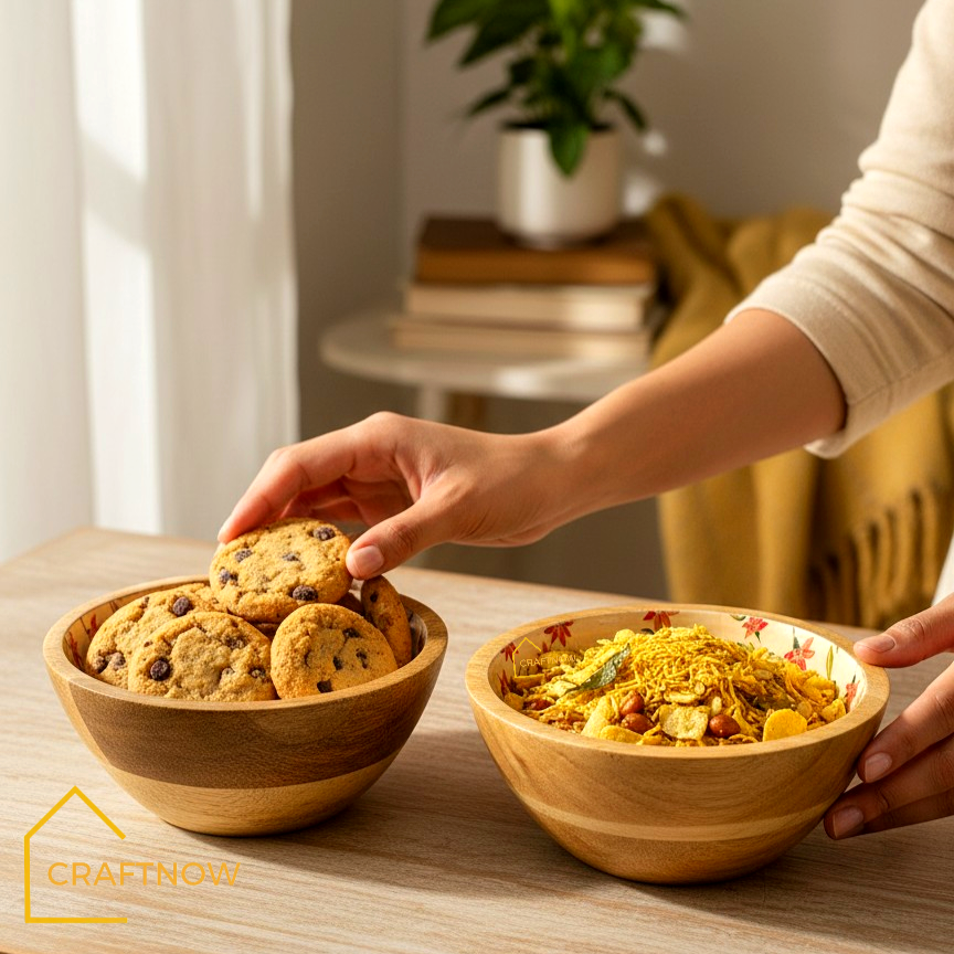Premium Wooden Serving Bowl ( Set of 2)
