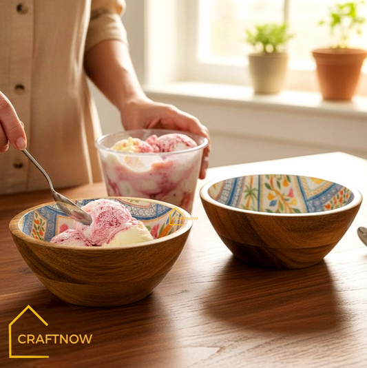 Premium Wooden Serving Bowl ( Set of 2)