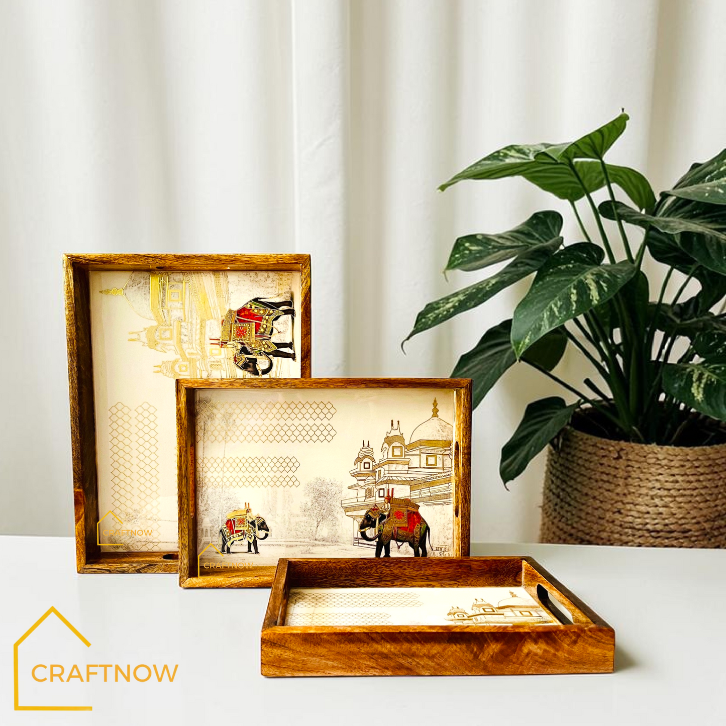 Premium Mangowood Serving Tray Set of 3