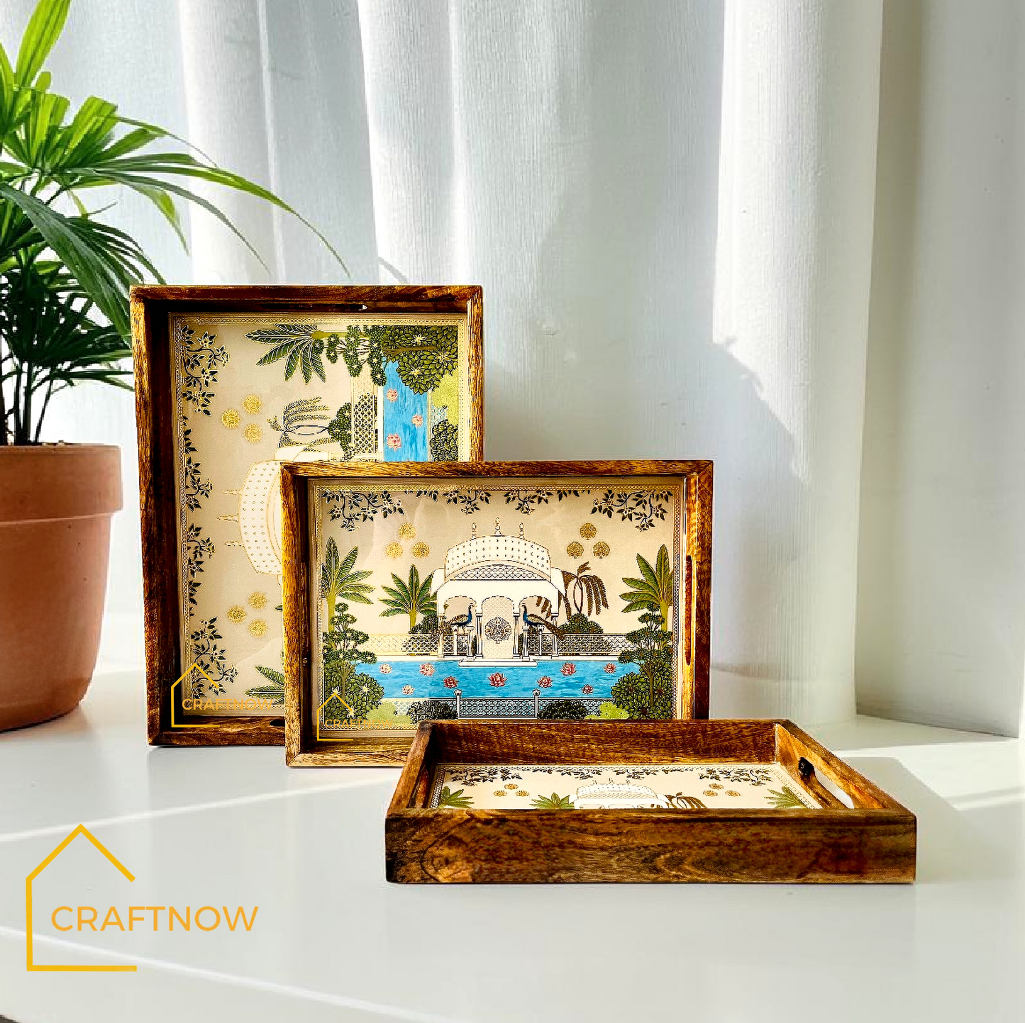 Premium Mangowood Serving Tray Set of 3