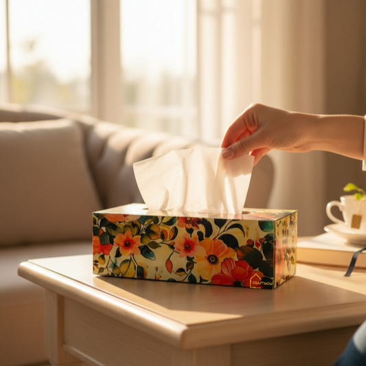Premium Wooden Tissue Box