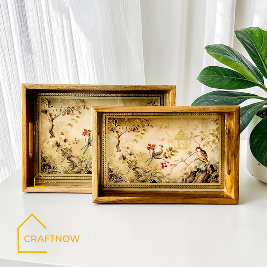 Premium Teakwood Serving Tray Set of 2