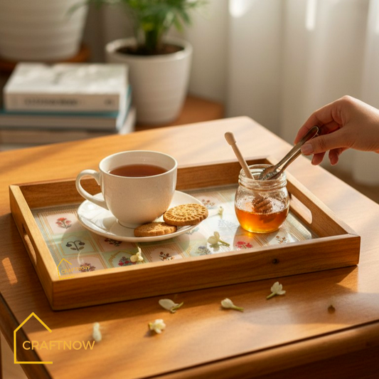 Premium Teakwood Serving Tray Set of 2