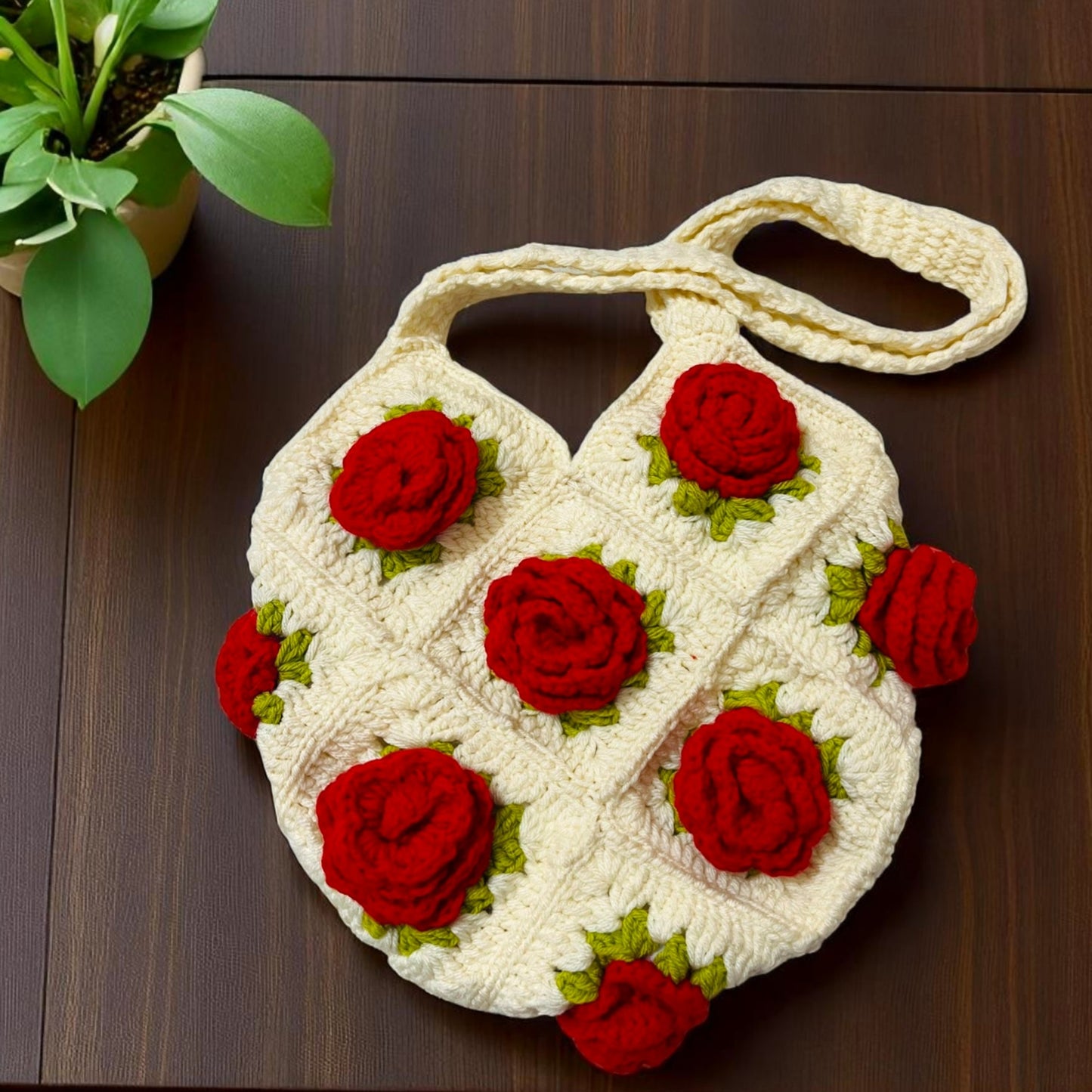 Pinteresty Crochet Rose Bag