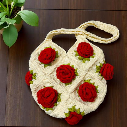 Pinteresty Crochet Rose Bag