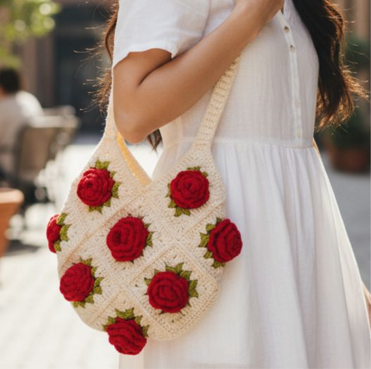 Pinteresty Crochet Rose Bag