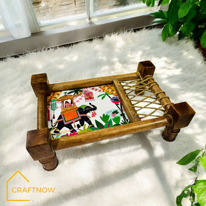 Wooden Serving Khatiya / Charpai Platter