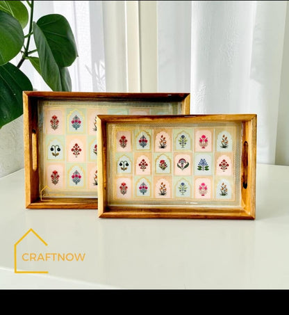 Premium Teakwood Serving Tray Set of 2