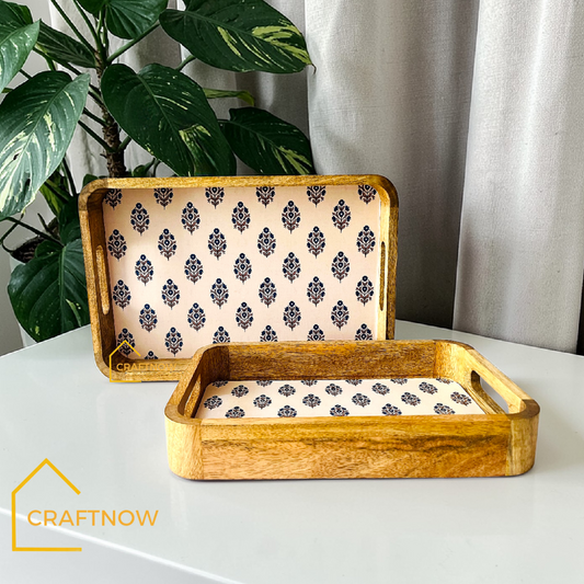 Premium Mangowood Serving Tray Set of 2