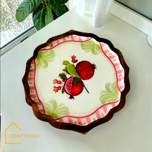 Premium Wooden Serving Lotus Edge Platter