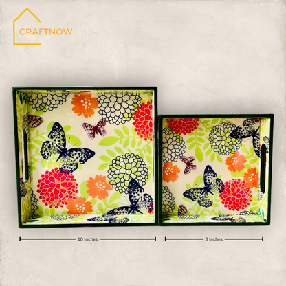 Premium Wooden Square Tray Set of 2