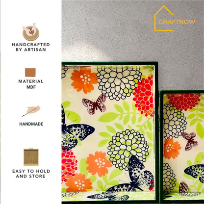 Premium Wooden Square Tray Set of 2