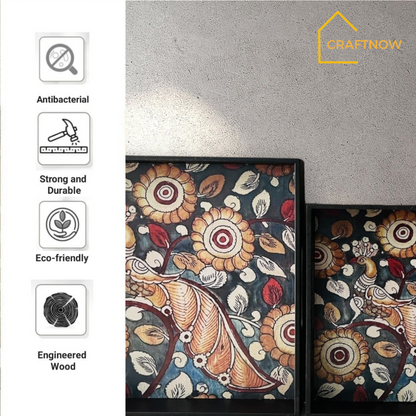 Premium Wooden Square Tray Set of 3