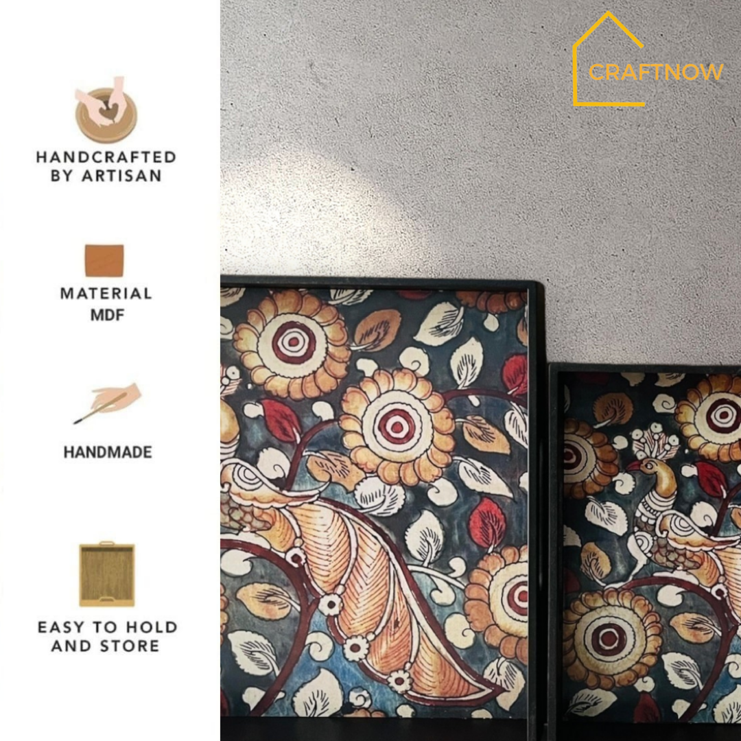 Premium Wooden Square Tray Set of 3