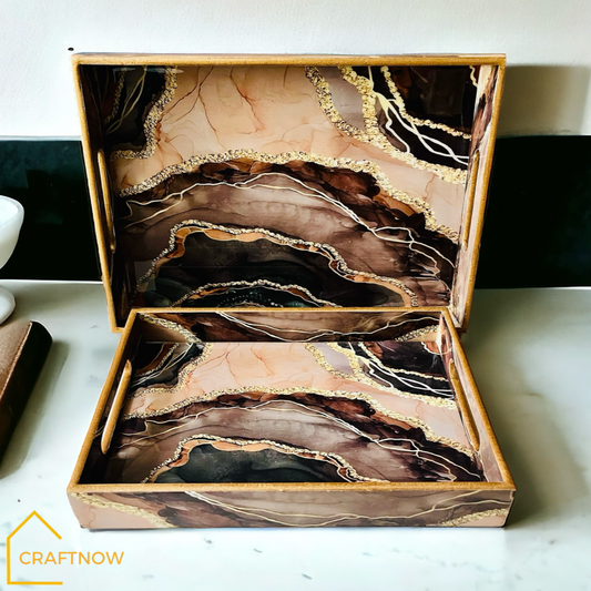 Premium Wooden Serving Tray Set of 2