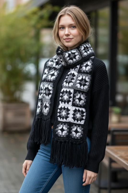 Cozy Granny Square Mufflar❄️🧣