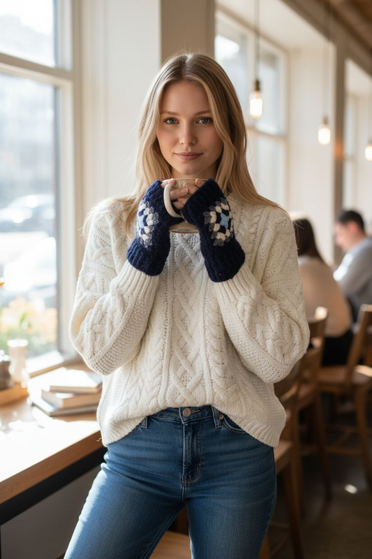 Cozy Granny Square Gloves