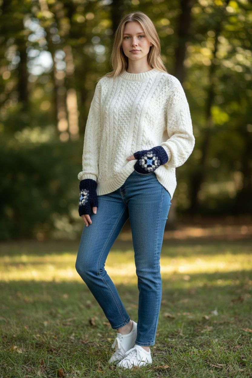 Cozy Granny Square Gloves