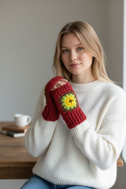 Cozy Granny Square Gloves