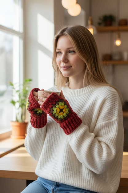 Cozy Granny Square Gloves