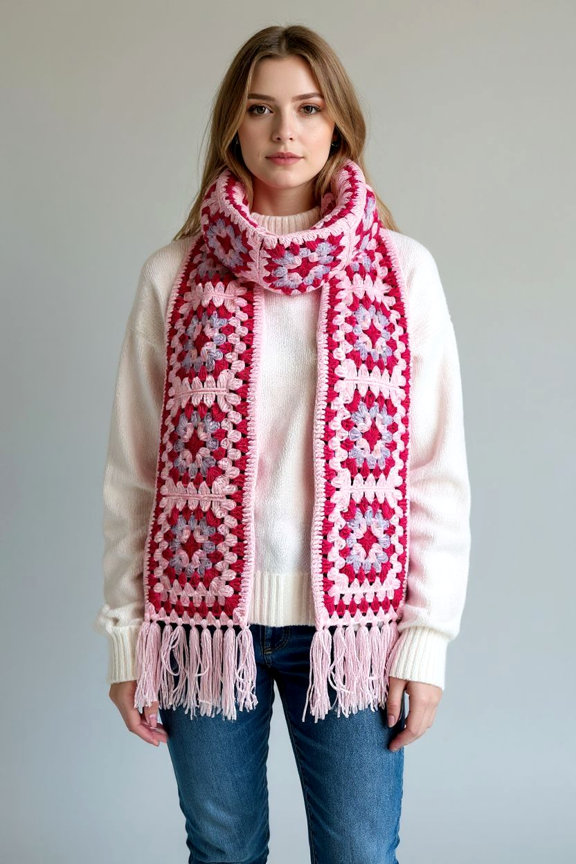 Cozy Granny Square Mufflar❄️🧣