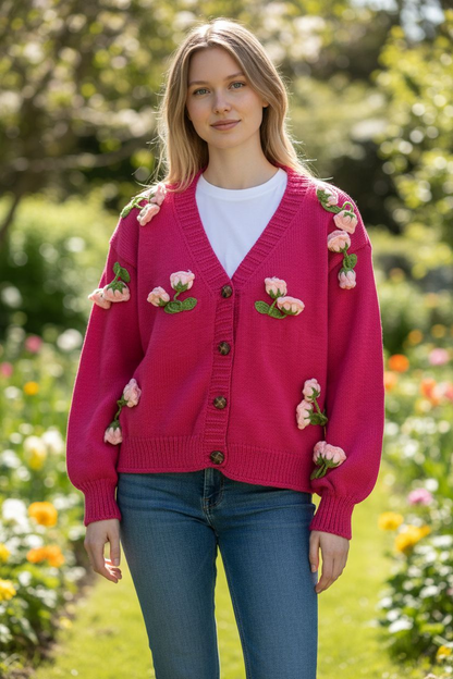 Pink Pop Tulip Cardigan 🌷