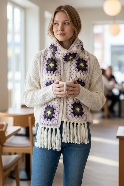 Cozy Granny Square Mufflar❄️🧣