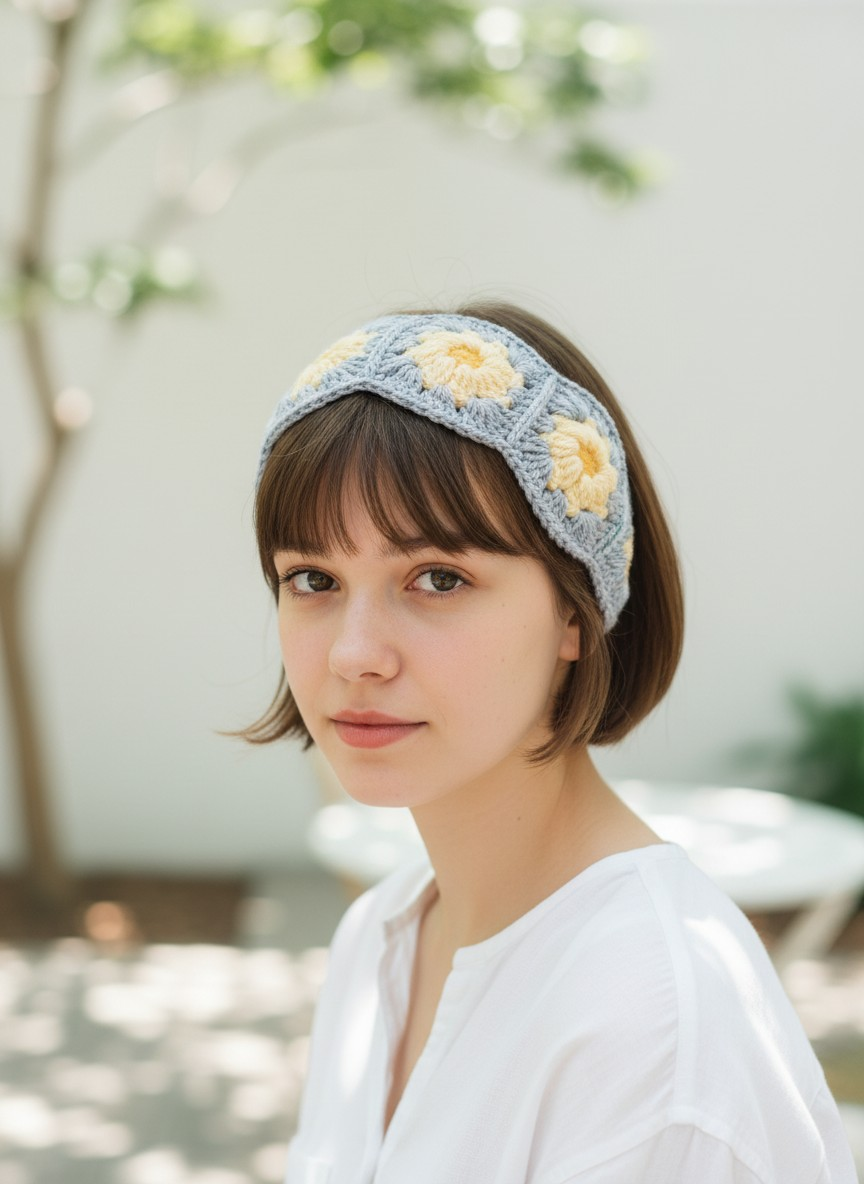 Crochet Daisy Hairband