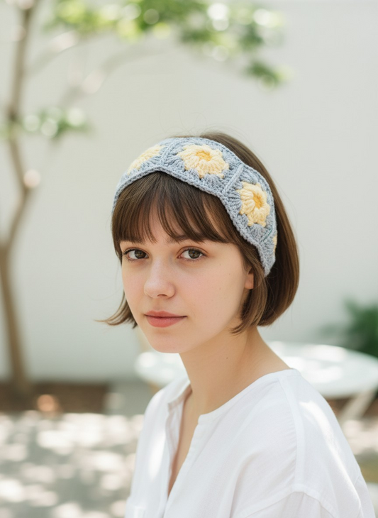 Crochet Daisy Hairband