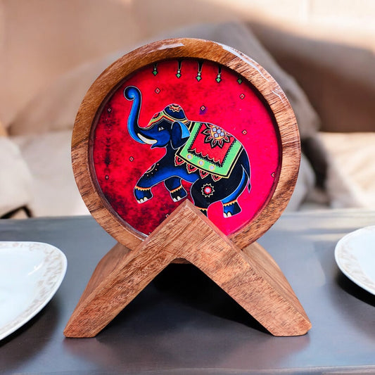 Premium Wooden Coasters Set of 4 with Holder